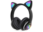 Auriculares inalambricos bluetooth radio fm mp3 orejas de gato retroiluminacion led