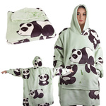 Cálida sudadera panda oversize manta xxl 2en1 piel gruesa suave con capucha