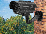 Camara falsa ir led vigilancia solar exterior camara de pared con diodo intermitente