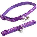 Collar de tela para perro gato con campana 1