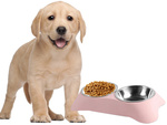 Comedero doble para perro gato metal 2 comederos buffet