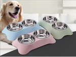 Comedero doble para perro gato metal 2 comederos buffet