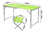 Juego de mesa turistico mesa plegable camping grande 4 sillas maleta