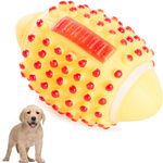 Juguete para perro squeaky chew pelota de rugby de goma