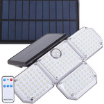 Lámpara solar 181 led con sensor de movimiento crepuscular + mando a distancia farola de jardín