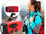 Radio Linterna Solar Recargable Dinamo Manivela Powerbank Usb Emergencia