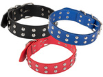 Tachonado collar de perro de cuero ecológico ajustable l