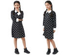 Vestido miercoles disfraz addams niños halloween disfraz 135